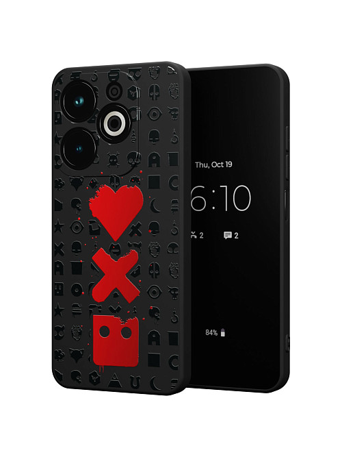 Силиконовый чехол для Infinix HOT 40i "Love Death Robots"