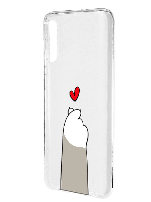 Силиконовый чехол для Samsung Galaxy A50S "Лапка с сердцем"
