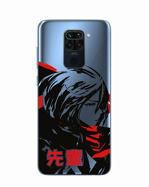 Силиконовый чехол для Xiaomi Redmi Note 9 "Атака титанов - Mikasa Ackerman"