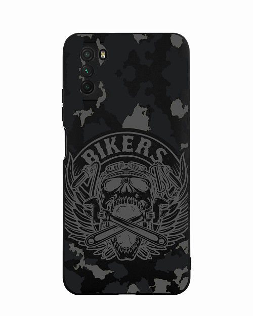 Силиконовый чехол для Poco M3 Bikers серый