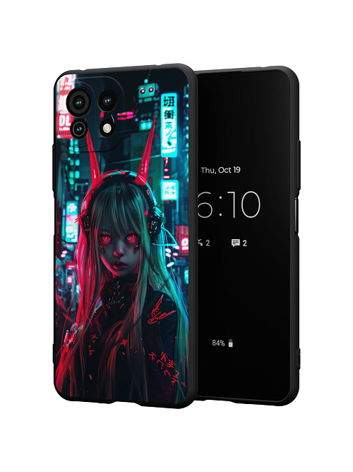 Силиконовый чехол для Xiaomi Mi 11 Lite "Кибер девочка"