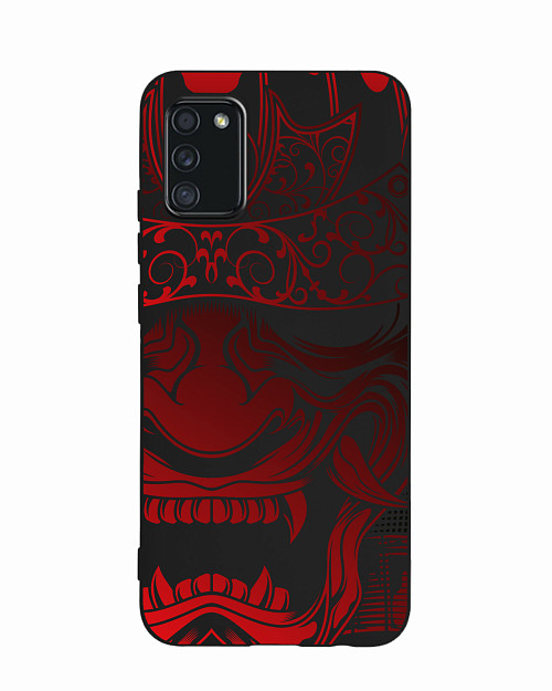 Силиконовый чехол для Samsung Galaxy A02S Красная маска самурая
