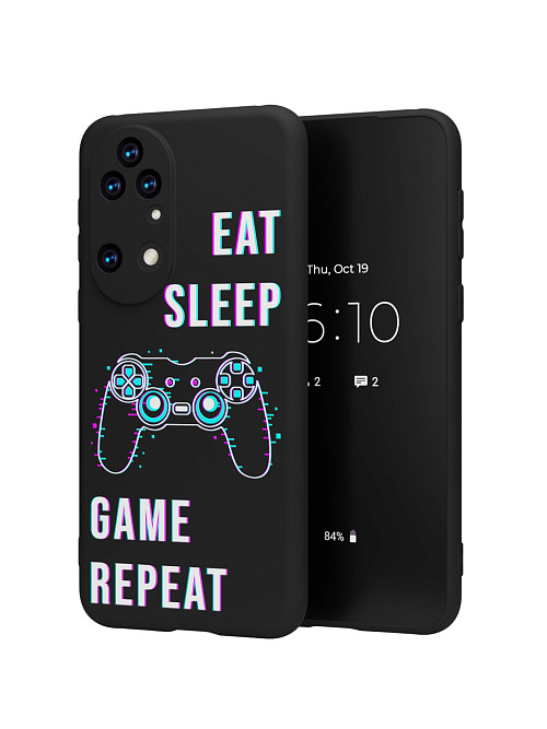 Силиконовый чехол для Huawei P50 Eat Sleep Game repeat