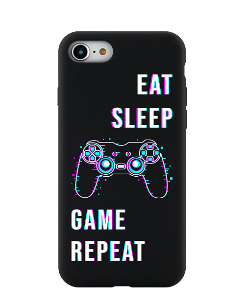 Силиконовый чехол для Apple iPhone 7 "Eat Sleep Game repeat"