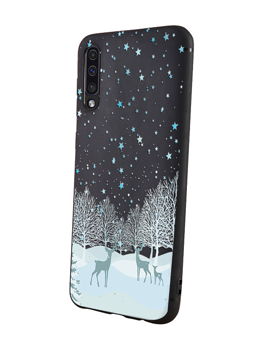 Силиконовый чехол для Samsung Galaxy A50 "Лесные олени"