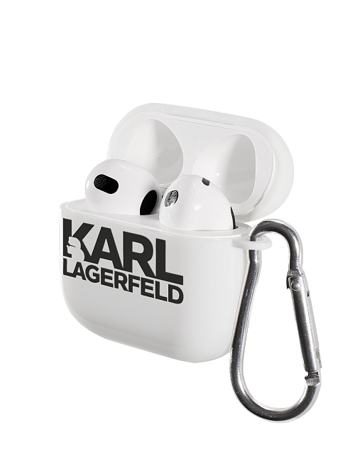 Силиконовый чехол для наушников глянцевый на AirPods 3 "NOVEL: Karl Lagerfeld"