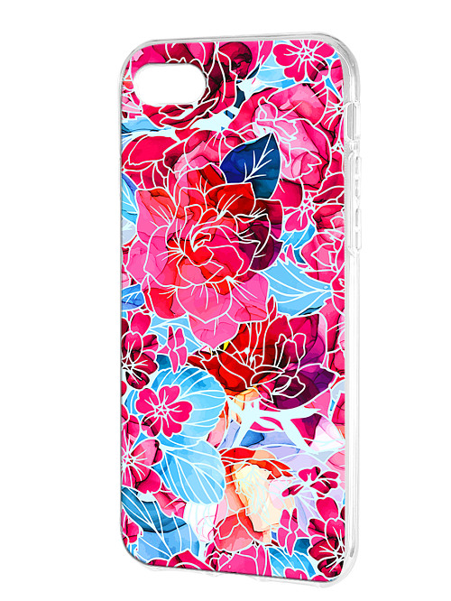 Силиконовый чехол для Apple iPhone 7 "Розовые цветы"