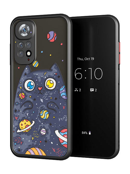 Противоударный чехол для Xiaomi Redmi Note 11S (4G) "NOVEL: Кот Вселенная"