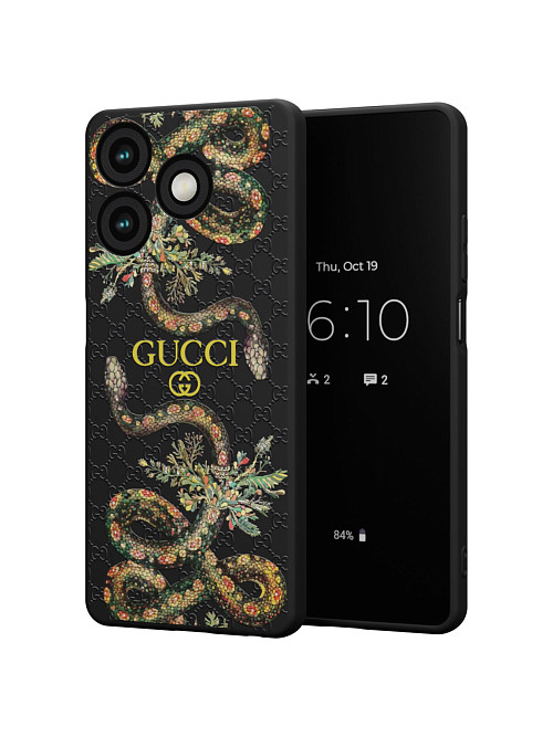 Силиконовый чехол для Tecno Spark 10c (4G) "NOVEL: Gucci"