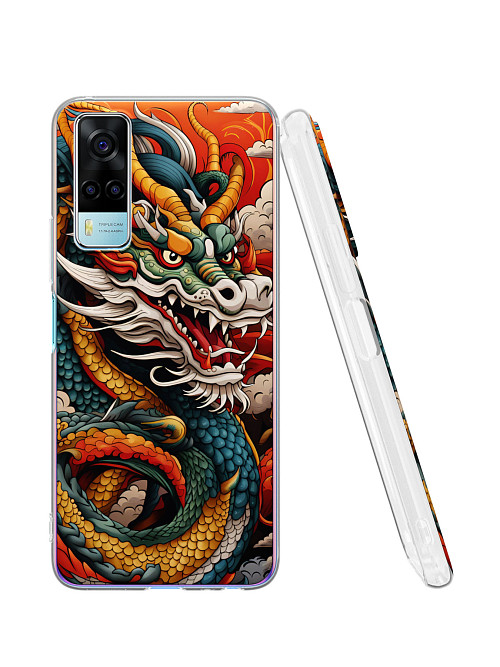 Силиконовый чехол для Vivo Y53S (4G) "Японский дракон"
