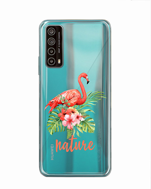 Силиконовый чехол для Huawei P Smart (2021) "Розовый фламинго"