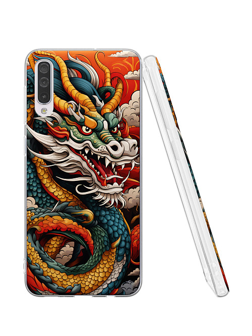 Силиконовый чехол для Samsung Galaxy A30S "Японский дракон"