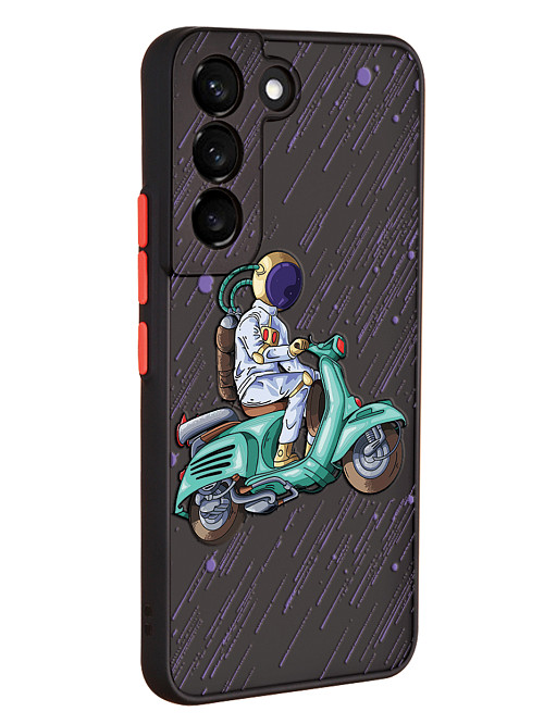 Противоударный чехол для Samsung Galaxy S22 (5G) "Космонавт на скутере"