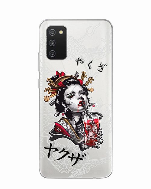 Силиконовый чехол для Samsung Galaxy A02S Geisha Bloody