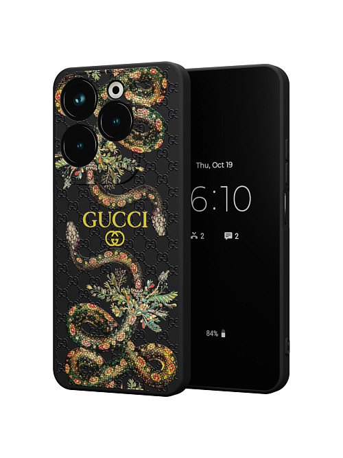 Силиконовый чехол для Infinix HOT 40/HOT 40 Pro "NOVEL: Gucci"