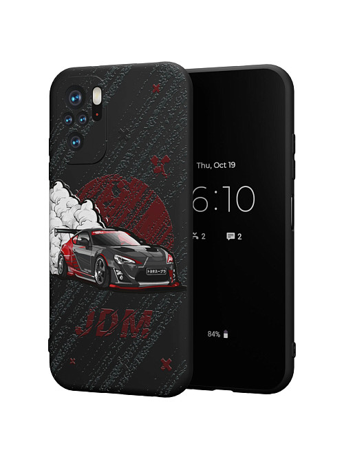 Силиконовый чехол для Xiaomi Poco M5S "JDM чёрная машина"