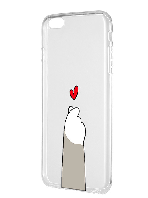 Силиконовый чехол для Apple iPhone 6S Plus Лапка с сердцем