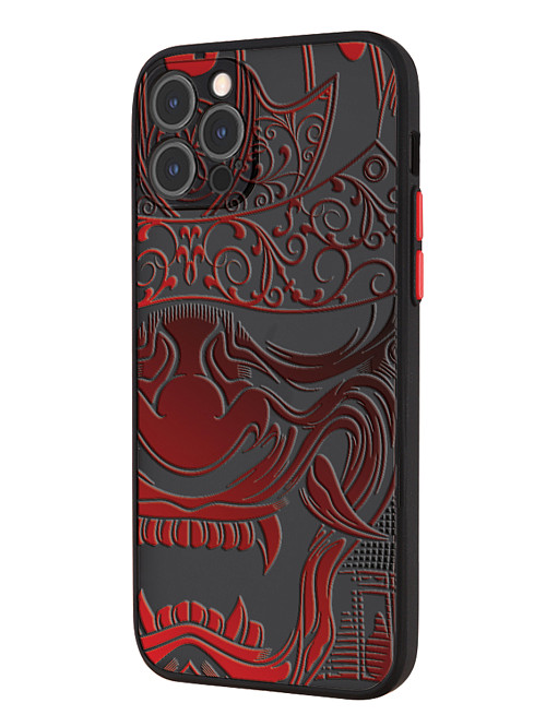 Противоударный чехол для Apple iPhone 12 Pro Красная маска самурая