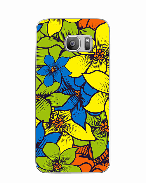 Силиконовый чехол для Samsung Galaxy S7 Цветы ваниль