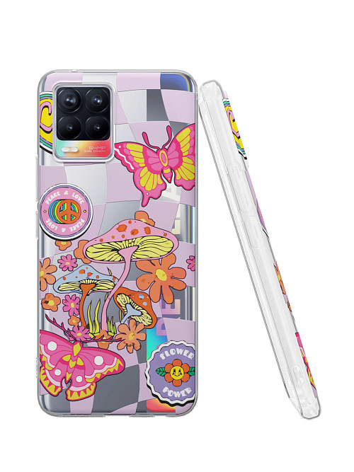 Силиконовый чехол для realme 8 "Flower power"