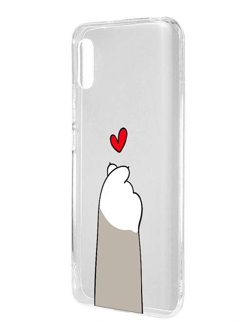 Силиконовый чехол для Xiaomi Redmi 9A Лапка с сердцем