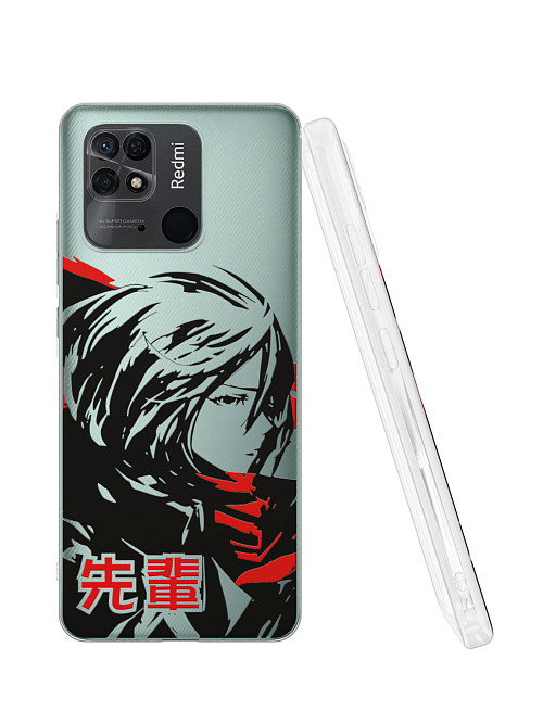 Силиконовый чехол для Xiaomi Redmi 10C "Атака титанов - Mikasa Ackerman"