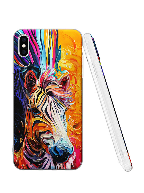 Силиконовый чехол для Apple iPhone Xs Max "Зебра"