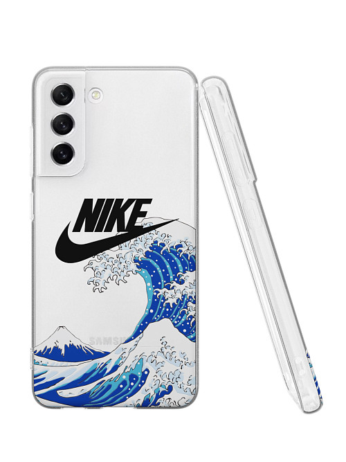 Силиконовый чехол для Samsung Galaxy S21 FE "NOVEL: Nike и волна"