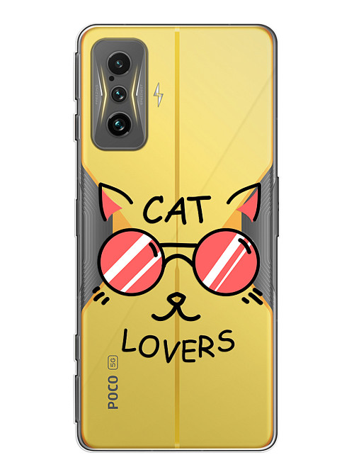 Силиконовый чехол для Poco F4 GT Cat lovers
