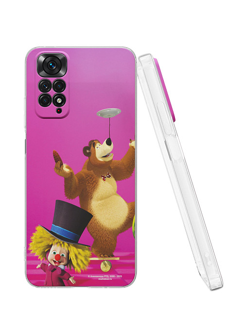 Силиконовый чехол для Xiaomi Redmi Note 11S (4G) "Маша и медведь: Цирк"