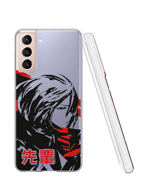 Силиконовый чехол для Samsung Galaxy S21 (5G) "Атака титанов - Mikasa Ackerman"