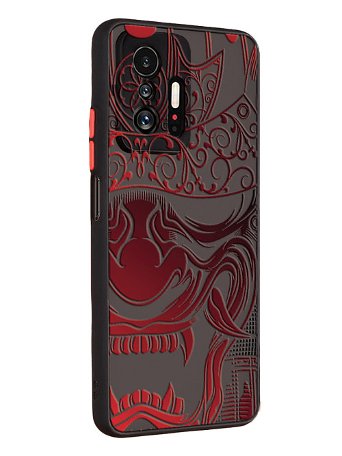 Противоударный чехол для Xiaomi 11T Красная маска самурая