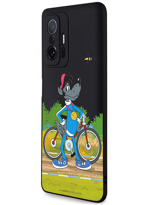 Силиконовый чехол для Xiaomi 11T Ну, погоди: Волк и велосипед