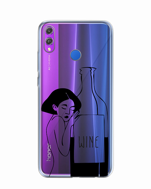Силиконовый чехол для Honor 8X (2018) Бутылка вина