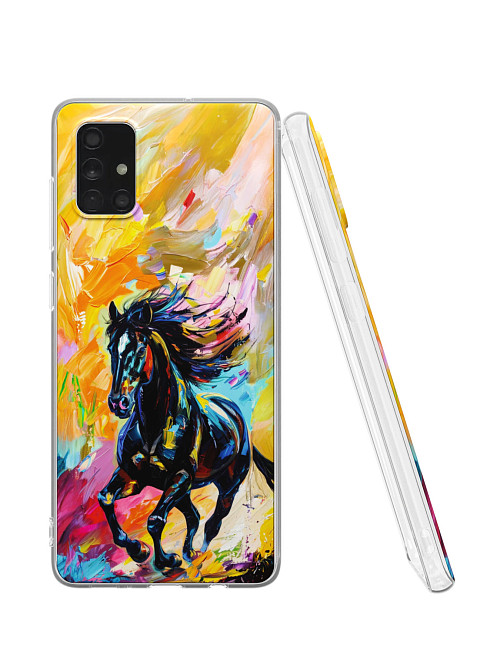 Силиконовый чехол для Samsung Galaxy A71 "Лошадь V.2"