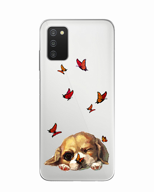 Силиконовый чехол для Samsung Galaxy A03S Милый щенок