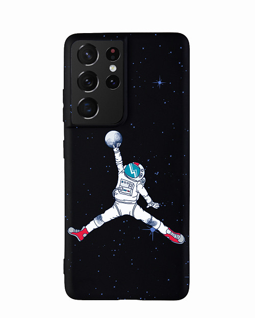 Силиконовый чехол для Samsung Galaxy S21 Ultra "Космический баскетбол"