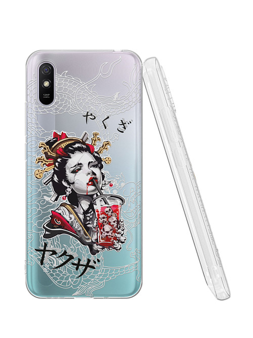 Силиконовый чехол для Xiaomi Redmi 9A "Geisha Bloody"