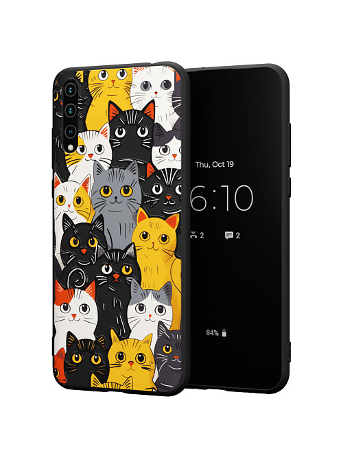 Силиконовый чехол для Huawei Y8p "Милые коты"
