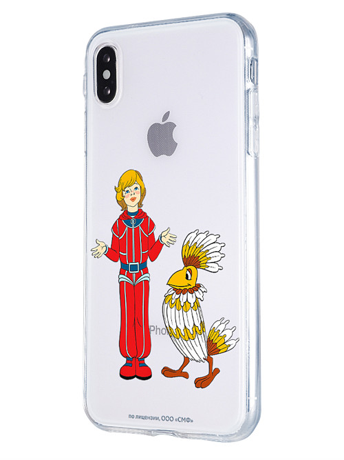 Силиконовый чехол для Apple iPhone Xs "Тайна 3 планеты: Птица Говорун и Алиса"