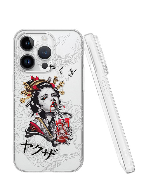 Силиконовый чехол для Apple iPhone 14 Pro "Geisha Bloody"