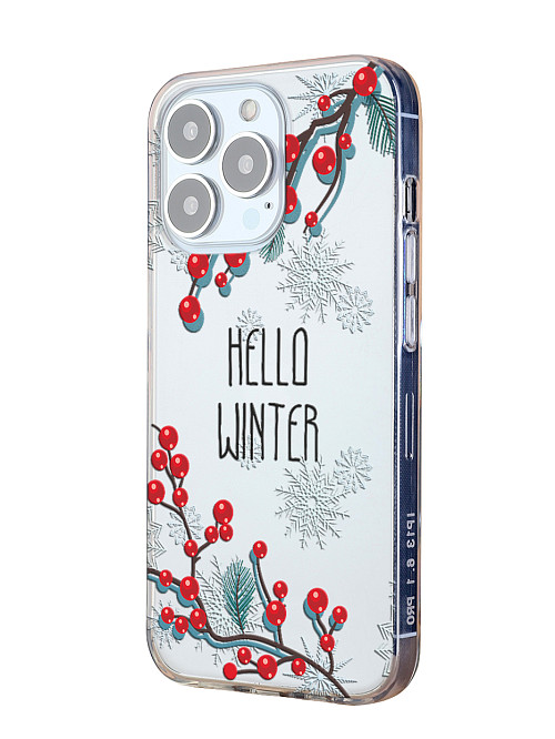 Силиконовый чехол для Apple iPhone 13 Pro Привет, Зима