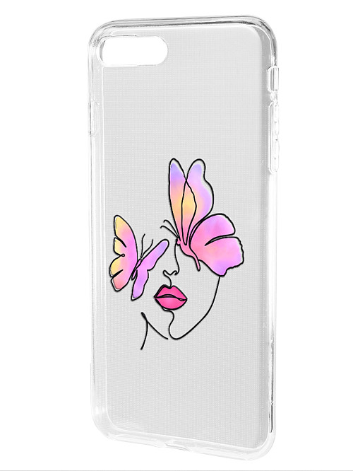 Силиконовый чехол для Apple iPhone 7 Plus "Девушка с бабочками"