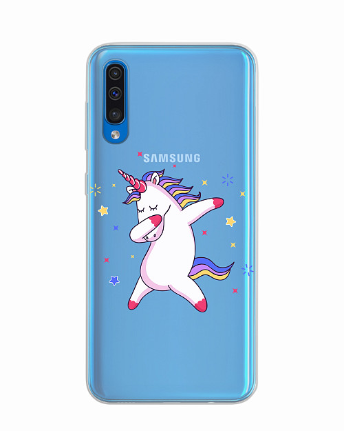 Силиконовый чехол для Samsung Galaxy A30S "Розовый единорожек"