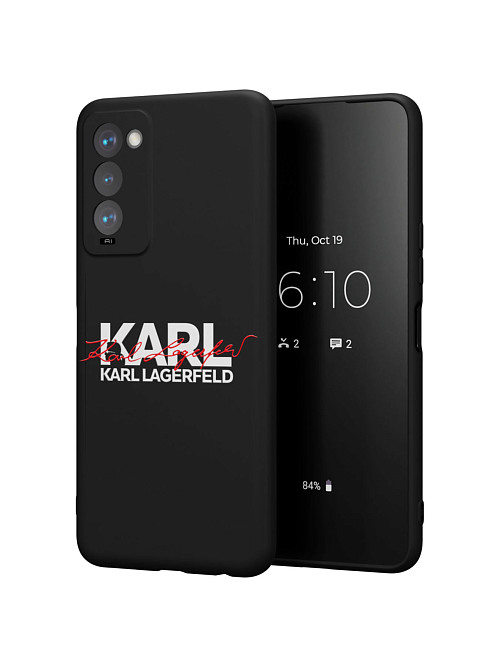 Силиконовый чехол для Tecno Camon 18T "NOVEL: Lagerfeld V.2"