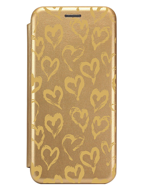 Чехол книжка для Samsung A53 "Золотые сердца"
