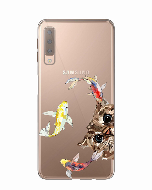 Силиконовый чехол для Samsung A7 2018 (A750) Пушистый охотник