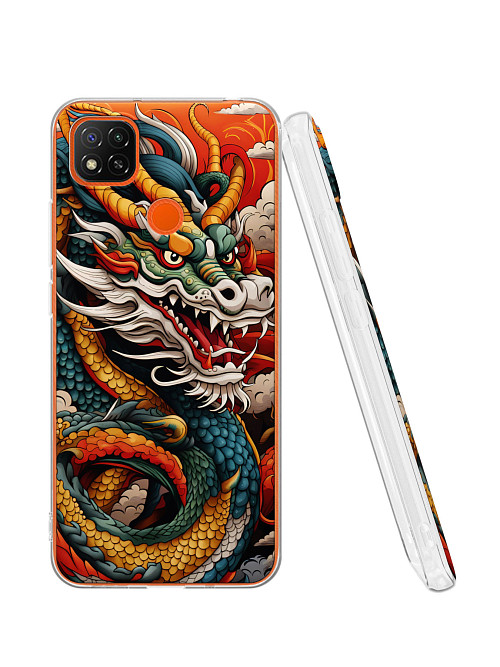 Силиконовый чехол для Xiaomi Redmi 9C "Японский дракон"