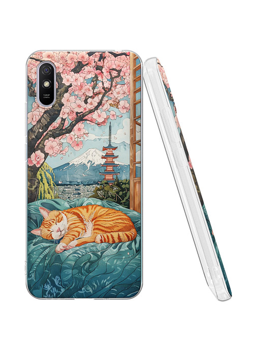 Силиконовый чехол для Xiaomi Redmi 9A "Кошка в Китае"