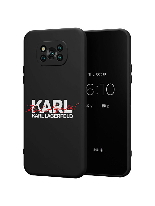 Силиконовый чехол для Poco X3 NFC "NOVEL: Lagerfeld V.2"